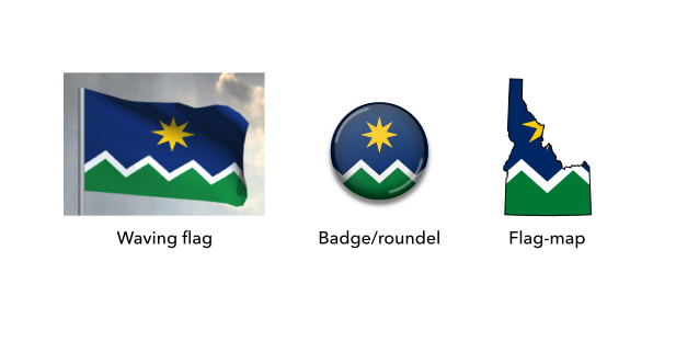 Mock-ups of the proposed flag of Idaho
