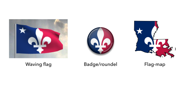 Mock-ups of the proposed flag of Louisiana