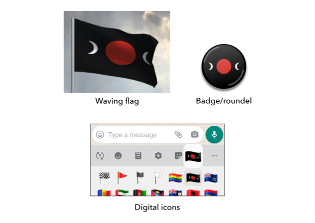 Mock-ups for the proposed flag of Mars