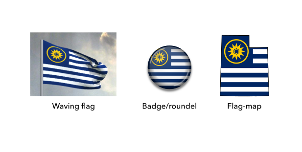 Mock-ups of the proposed flag of Utah