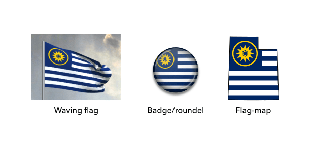 Mock-ups of the proposed flag of Utah