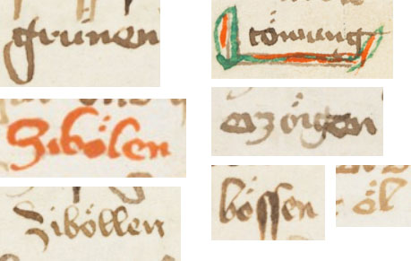 Vowels with vertical lines of dots in Cod. Sang. 754.