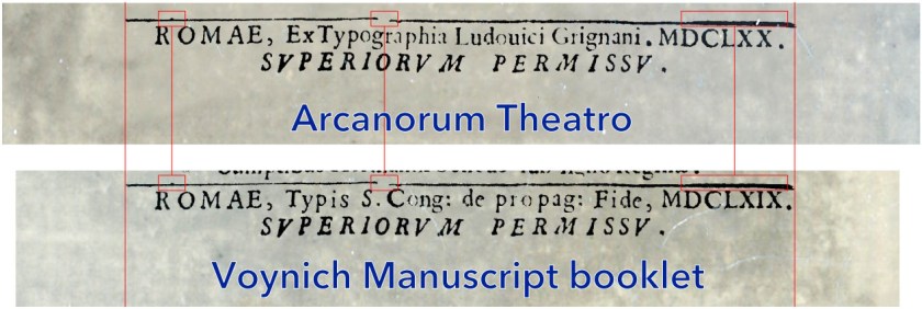 Comparison of the footers of the Kircher booklets. Click on image for full size.