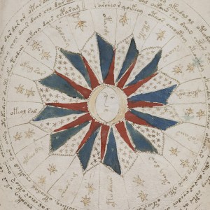 Figure 10. f67r1, a candidate for a stylised supernova in the Voynich Manuscript.
