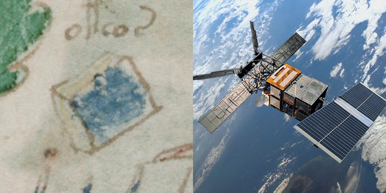 Figure 17. Left: Unknown cube on f102v2. Right: ERS-1 satellite.