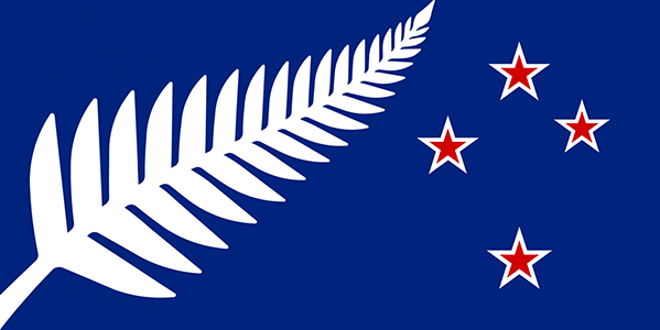 Silver Fern Flag – Kyle Lockwood’s 'Blue Design'. Designed by: Kyle Lockwood.