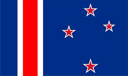 Southern cross with a hint of union. Designed by: Mark Naude.