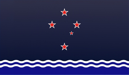 Red Southern Cross Over the Pacific. Designed by: Christopher Heath.