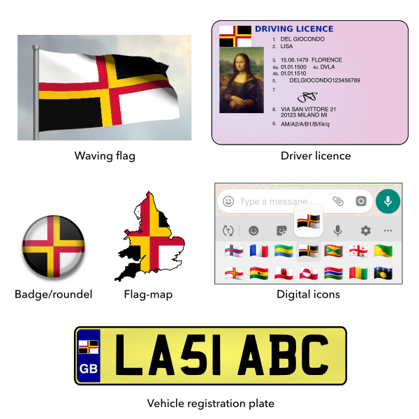 Mock-ups of the proposed flag of the United Kingdom without both Scotland and Northern Ireland