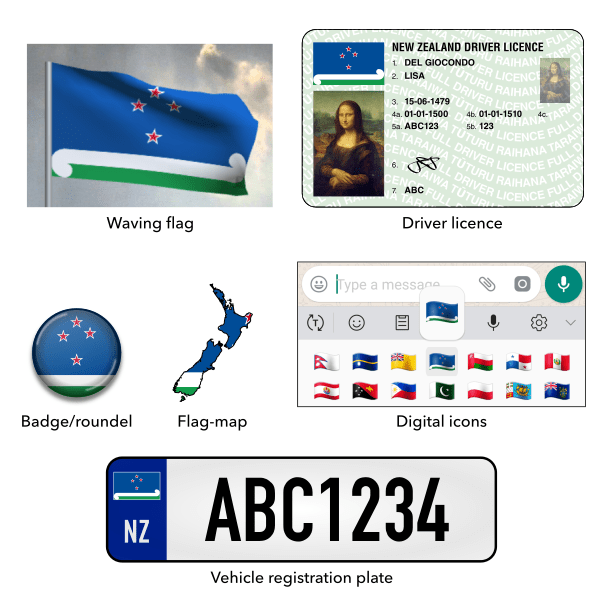 Mock-ups for Land of the Long White Cloud (green)